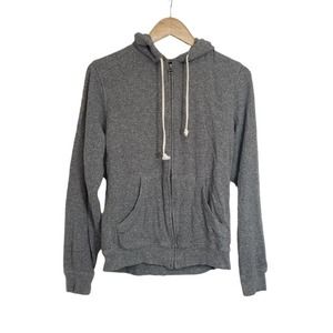 Lucky Brand Gray Full Zip Front Hooded Sweater/Sweatshirt Size Medium